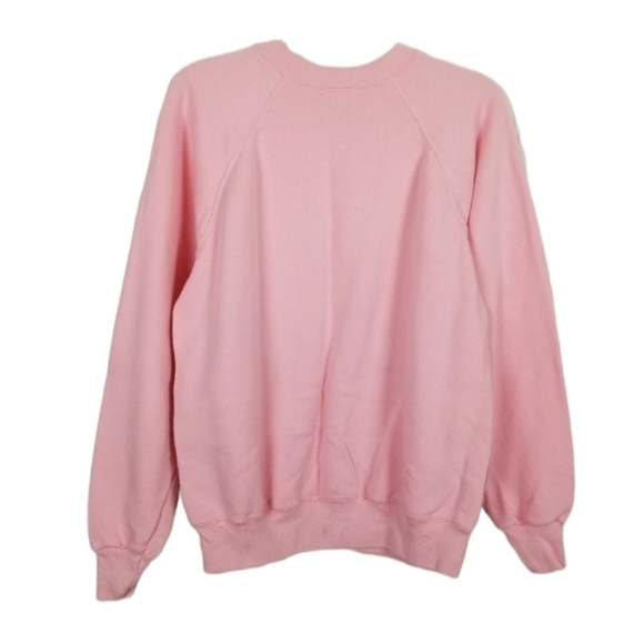 Vintage 90s USA Tultex Blank Crew Neck Sweatshirt Pink Adult Medium Cotton Blend - Picture 1 of 11